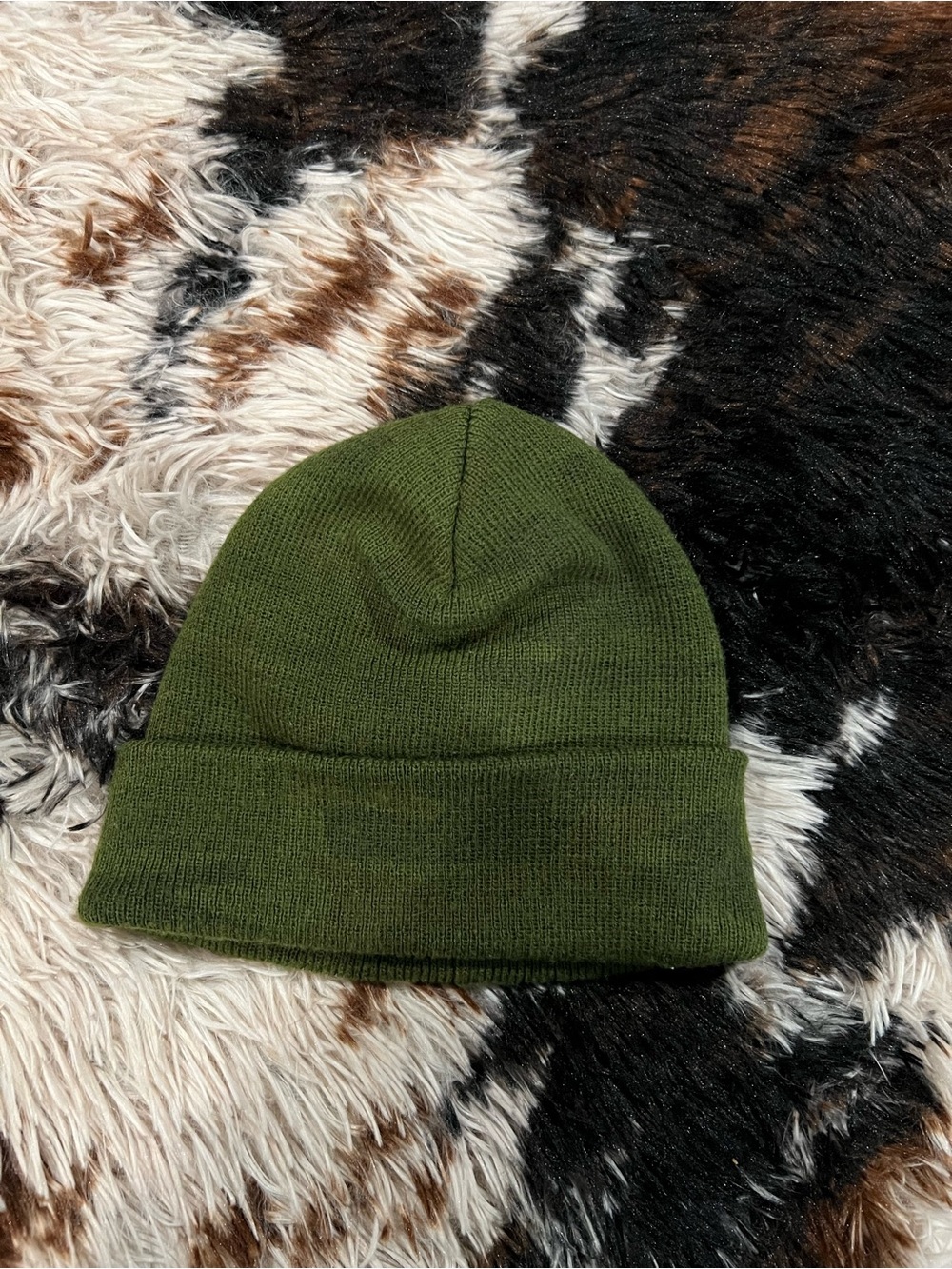 Men's Olive Green Knit Beanie Hat